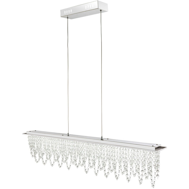 foto del prodotto lampada da soffitto a luce diurna con telecomando regolabile in altezza a sospensione a pendolo in cristallo a led dimmerabile globo 68405 24h