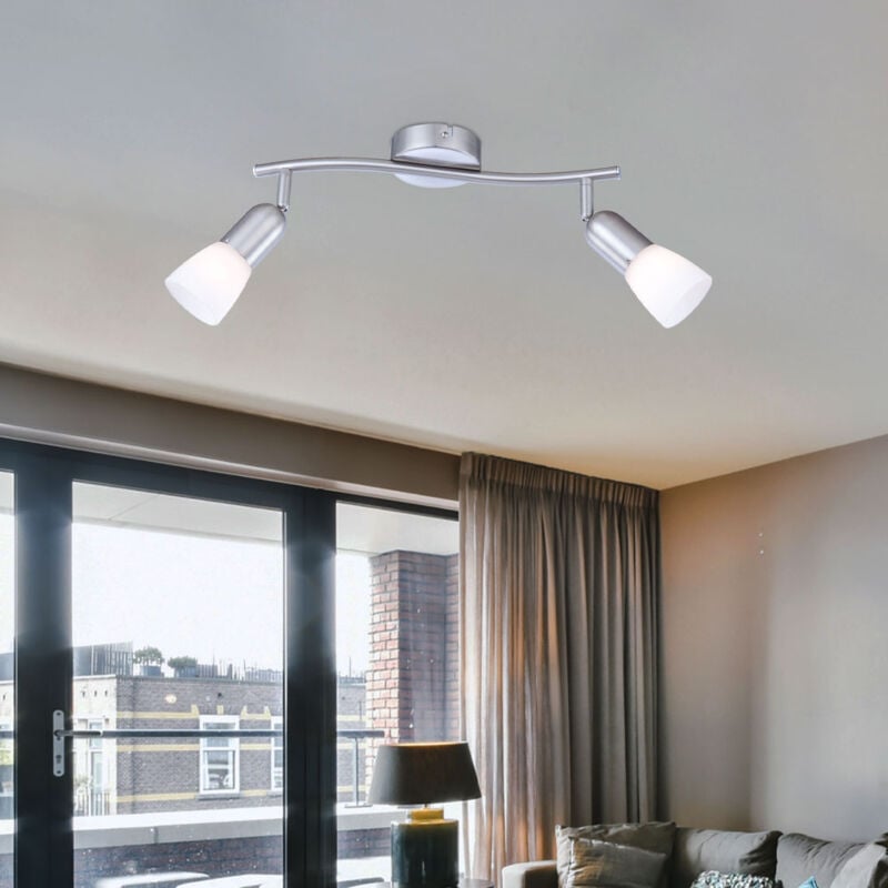 foto del prodotto lampada da soffitto a parete lampada da soffitto in metallo nichel opaco vetro bianco camera da letto corridoio
