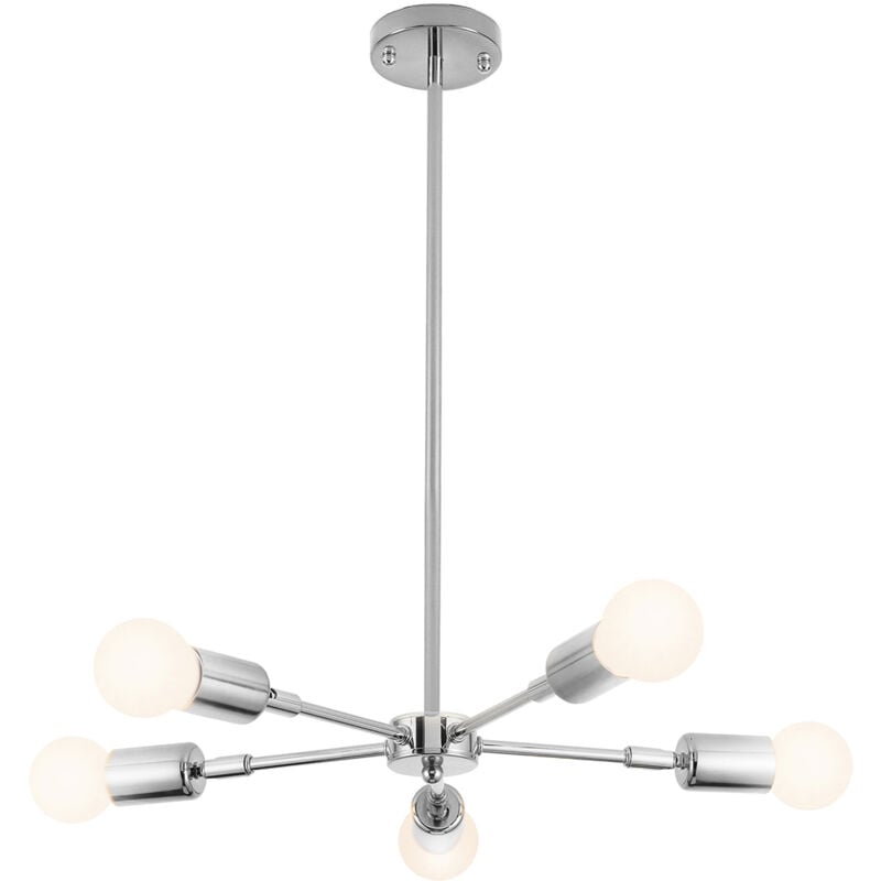foto del prodotto lampada da soffitto a sospensione 5 bracci tristan argento