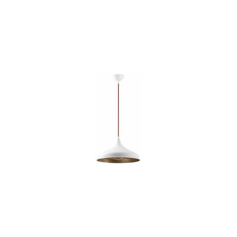 foto del prodotto lampada da soffitto a sospensione bianca e oro. modello 23