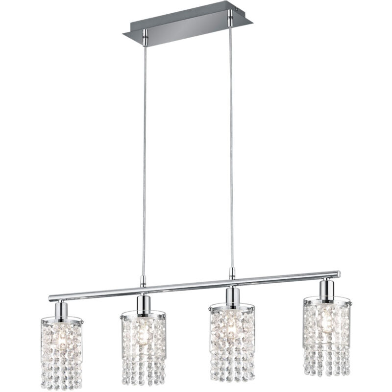 foto del prodotto lampada da soffitto a sospensione cromata remote control lampada in vetro cristallo dimmerabile in un set con lampadine led rgb