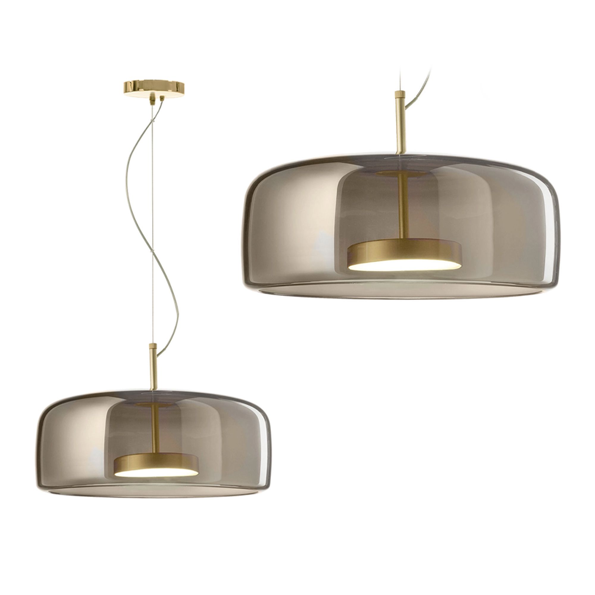 foto del prodotto lampada da soffitto a sospensione in vetro app614 1cp grigio