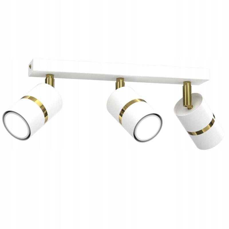 foto del prodotto lampada da soffitto a striscia jokeys, orientabile, 3x gu10, bianco e oro