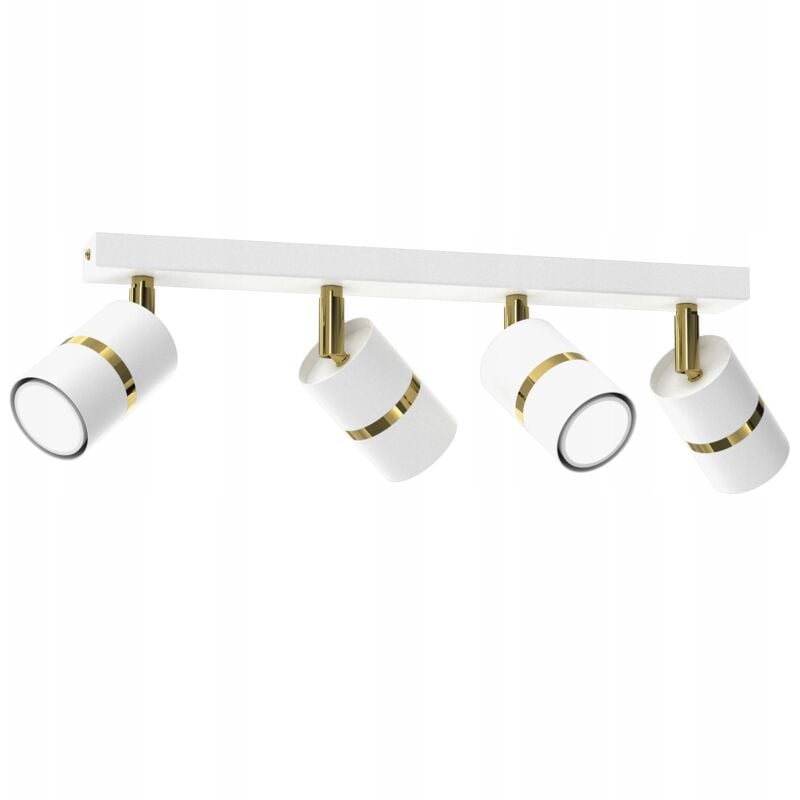 foto del prodotto lampada da soffitto a striscia jokeys, orientabile, 4x gu10, oro bianco