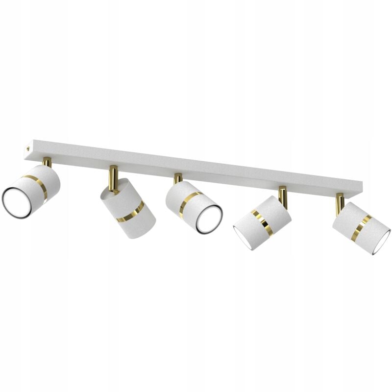 foto del prodotto lampada da soffitto a striscia jokeys, orientabile, 5x gu10, oro bianco