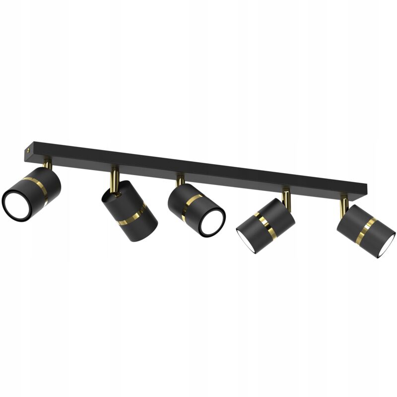foto del prodotto lampada da soffitto a striscia jokeys, orientabile, 5x gu10, oro nero