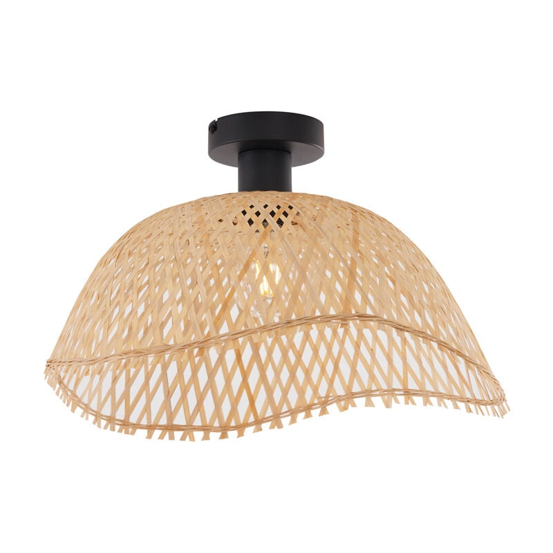 foto del prodotto lampada da soffitto alka - art d co - bamboo,metallo - legno nero - tondo max. 1 x watt - qazqa