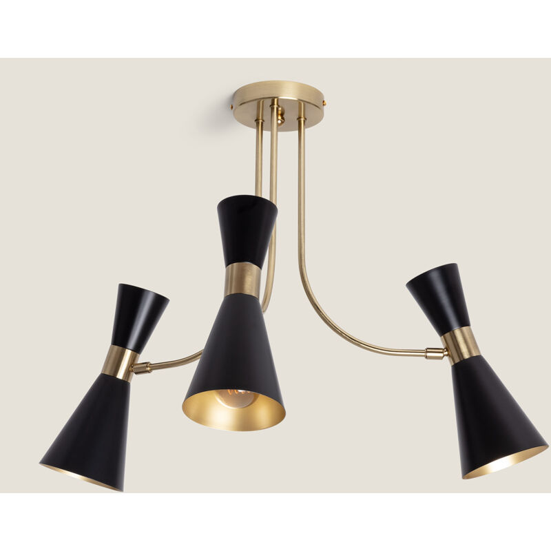 foto del prodotto lampada da soffitto alluminio 3 faretti jigger nero