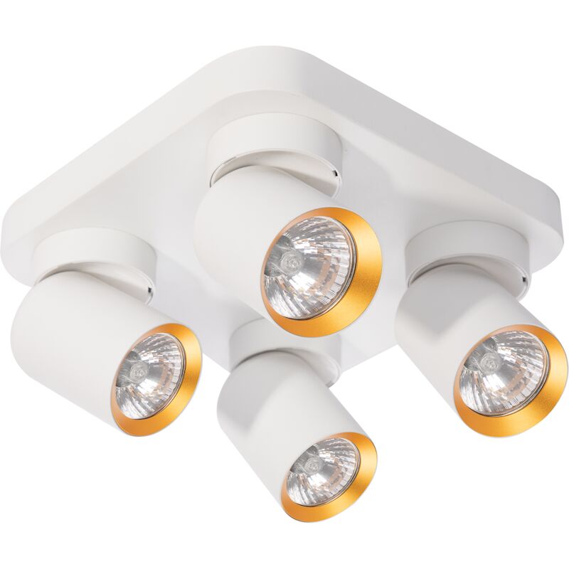 foto del prodotto lampada da soffitto andy 4xgu10 quadrata bianca oro