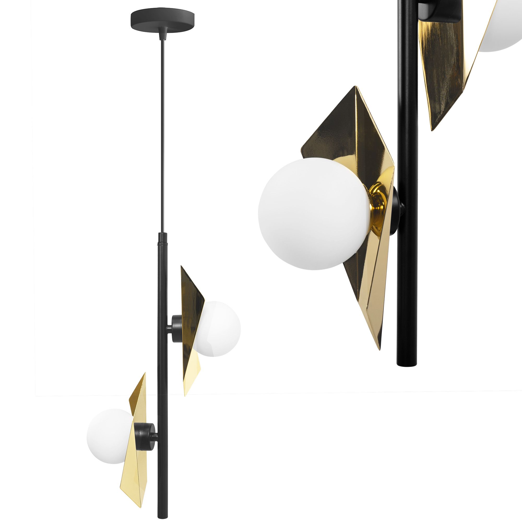 foto del prodotto lampada da soffitto app1410 cp black gold