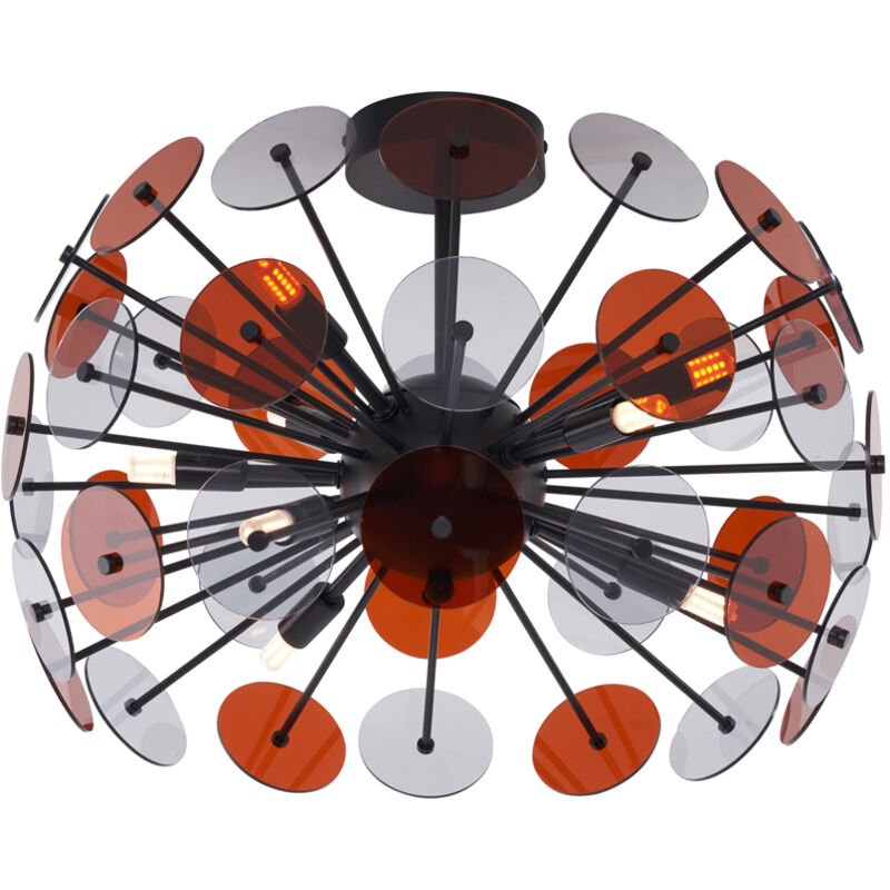 foto del prodotto lampada da soffitto atomic art d co plastico,metallo nero sfera max. 9 x watt qazqa