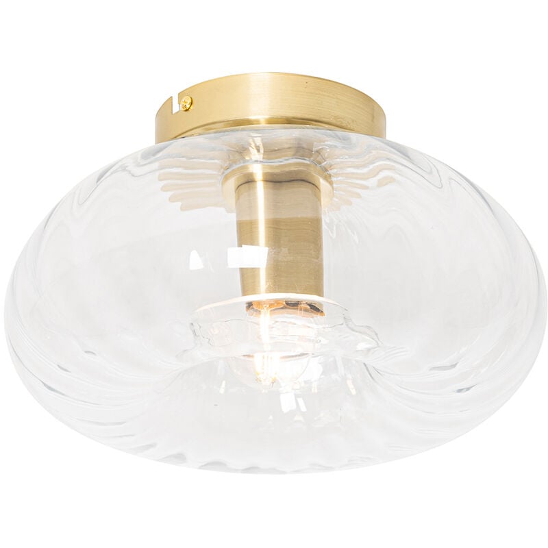foto del prodotto lampada da soffitto ayesha - art d co - vetro,acciaio - oro - tondo max. 1 x watt - qazqa