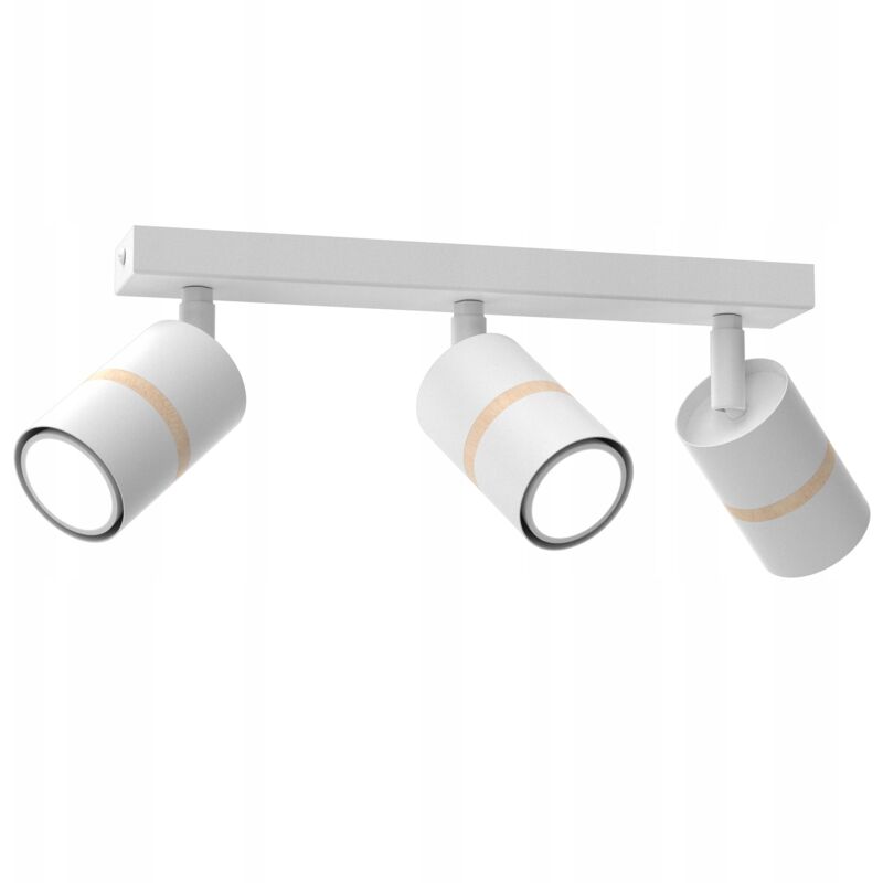 foto del prodotto lampada da soffitto, barra orientabile, 3x gu10, legno bianco