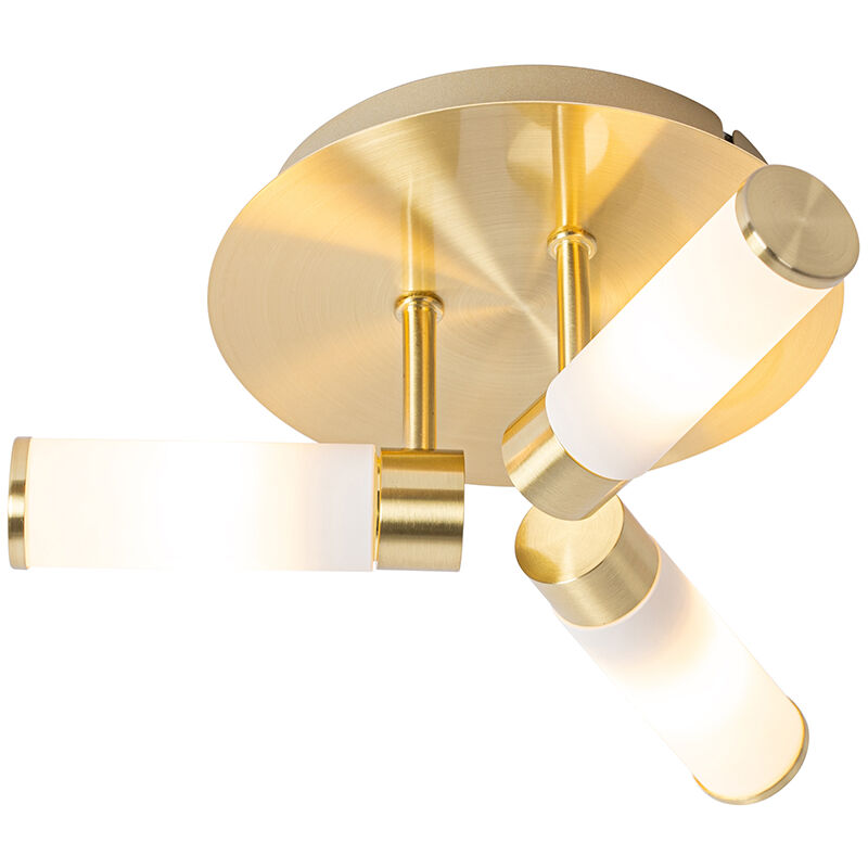 immagine 0 del prodotto lampada da soffitto bath moderno acciaio,vetro oro ottone tondo max. 3 x watt qazqa