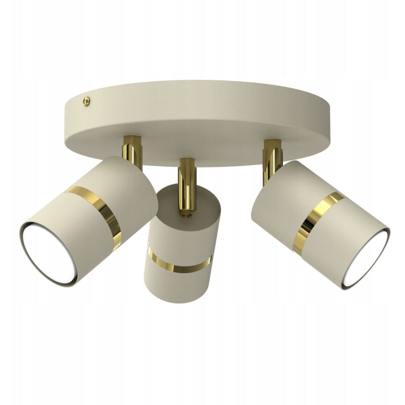 foto del prodotto lampada da soffitto beige gold, orientabile 3x gu10