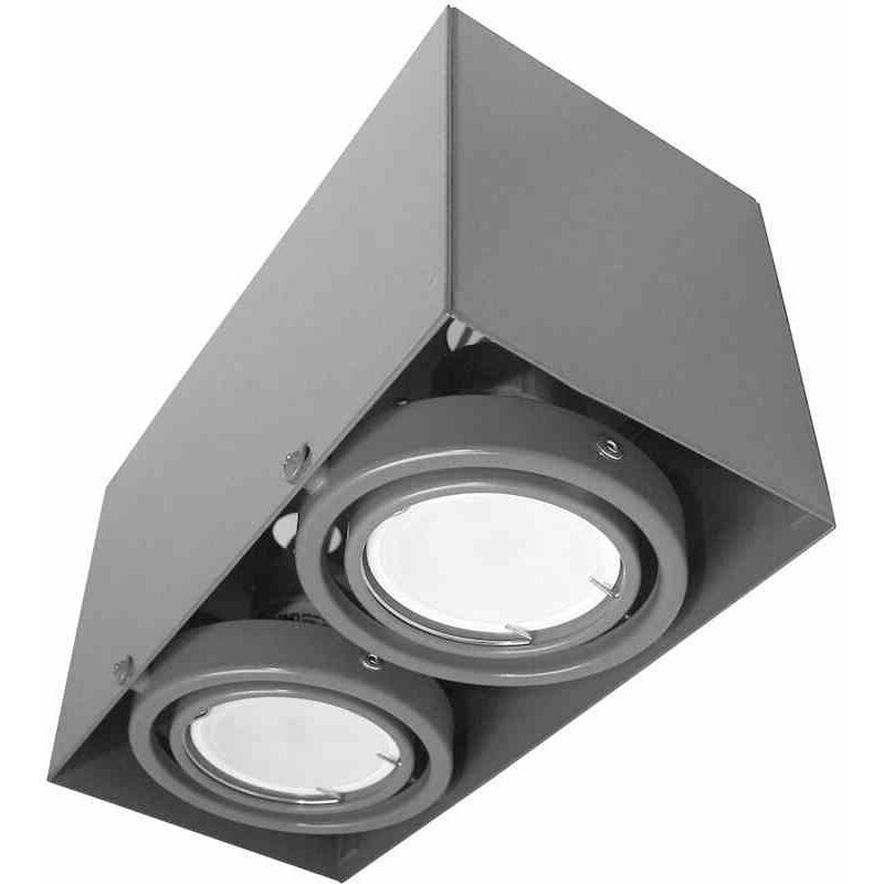 foto del prodotto lampada da soffitto blocco grigio 2x7w gu10 led