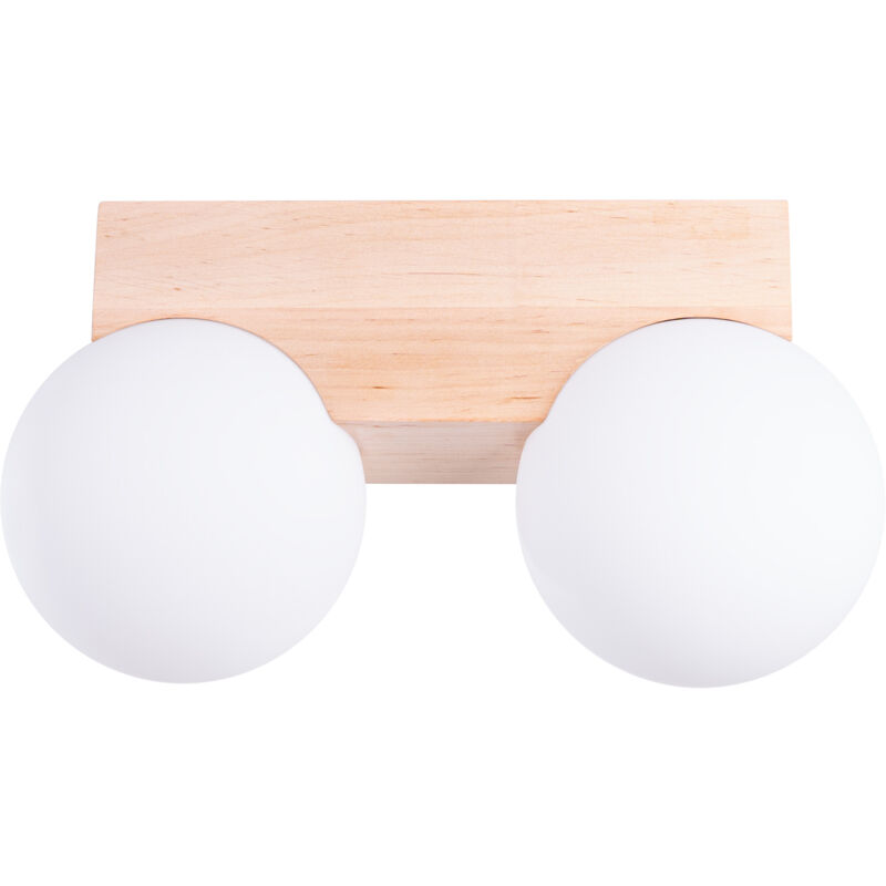 foto del prodotto lampada da soffitto bulbo legno naturale bianco 29x16x12cm sollux