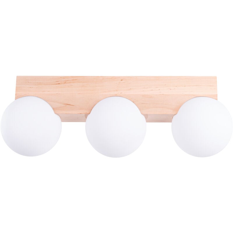 foto del prodotto lampada da soffitto bulbo legno naturale bianco 46x16x12cm sollux