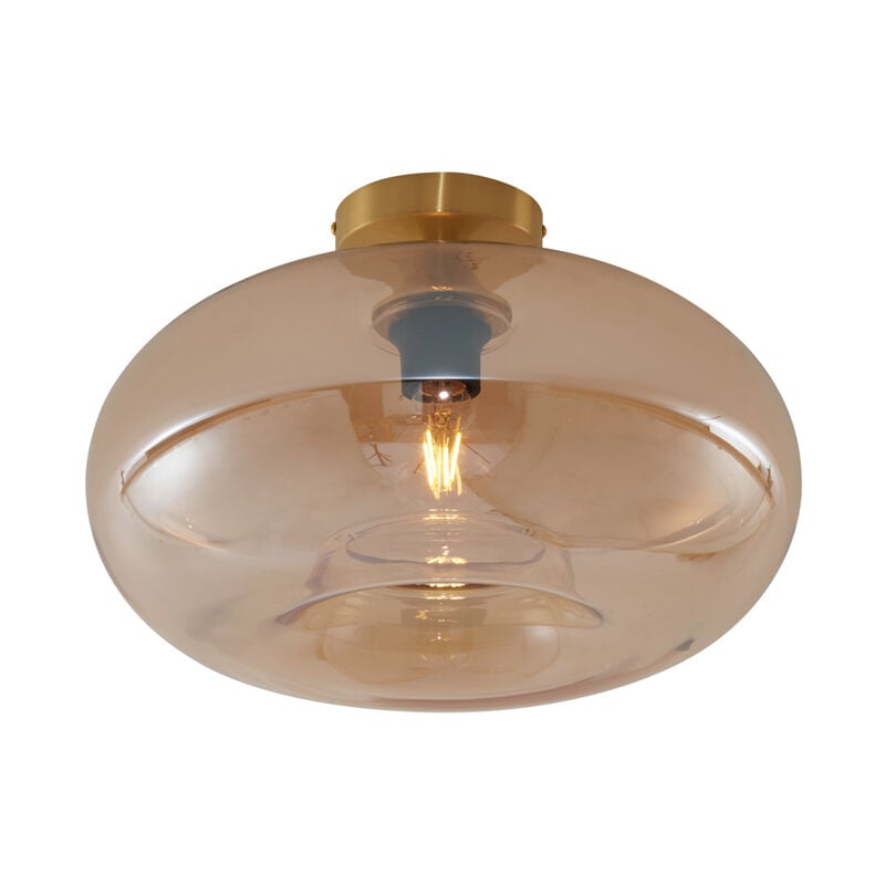 foto del prodotto lampada da soffitto busa - art d co - vetro,metallo - oro ottone - tondo max. 1 x watt - qazqa