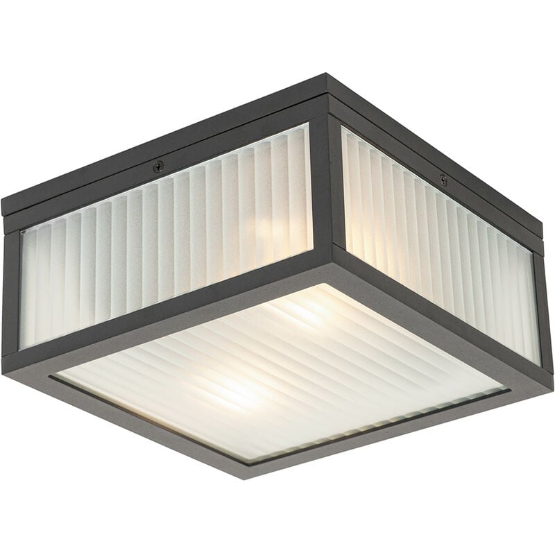 foto del prodotto lampada da soffitto charlois moderno alluminio,vetro nero quadrato max. 2 x watt qazqa