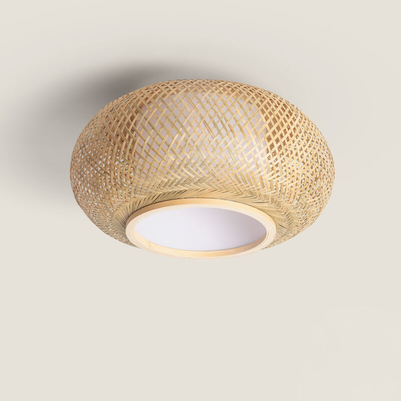 foto del prodotto lampada da soffitto circolare bamb denia 400 mm naturale