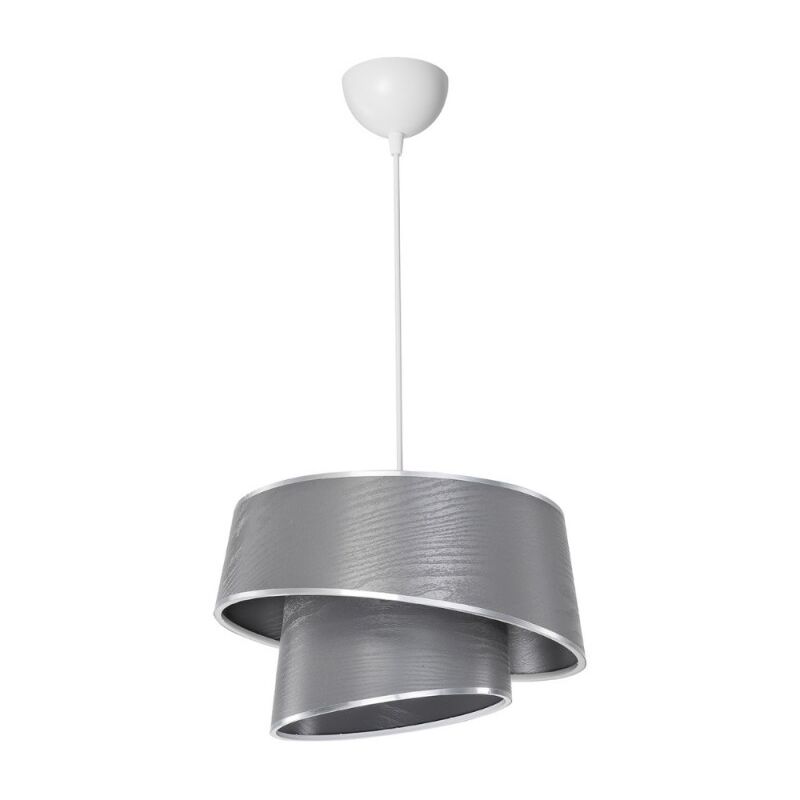 foto del prodotto lampada da soffitto con paralume grigio effetto legno lima mdl5132