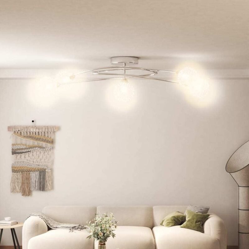 foto del prodotto lampada da soffitto con paralumi in rete per 5 luci led g9 - vidaxl