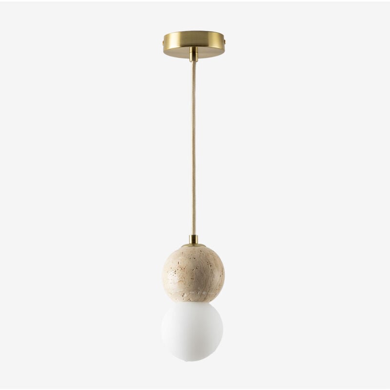 foto del prodotto lampada da soffitto con sfera di cristallo in travertino davise sklum