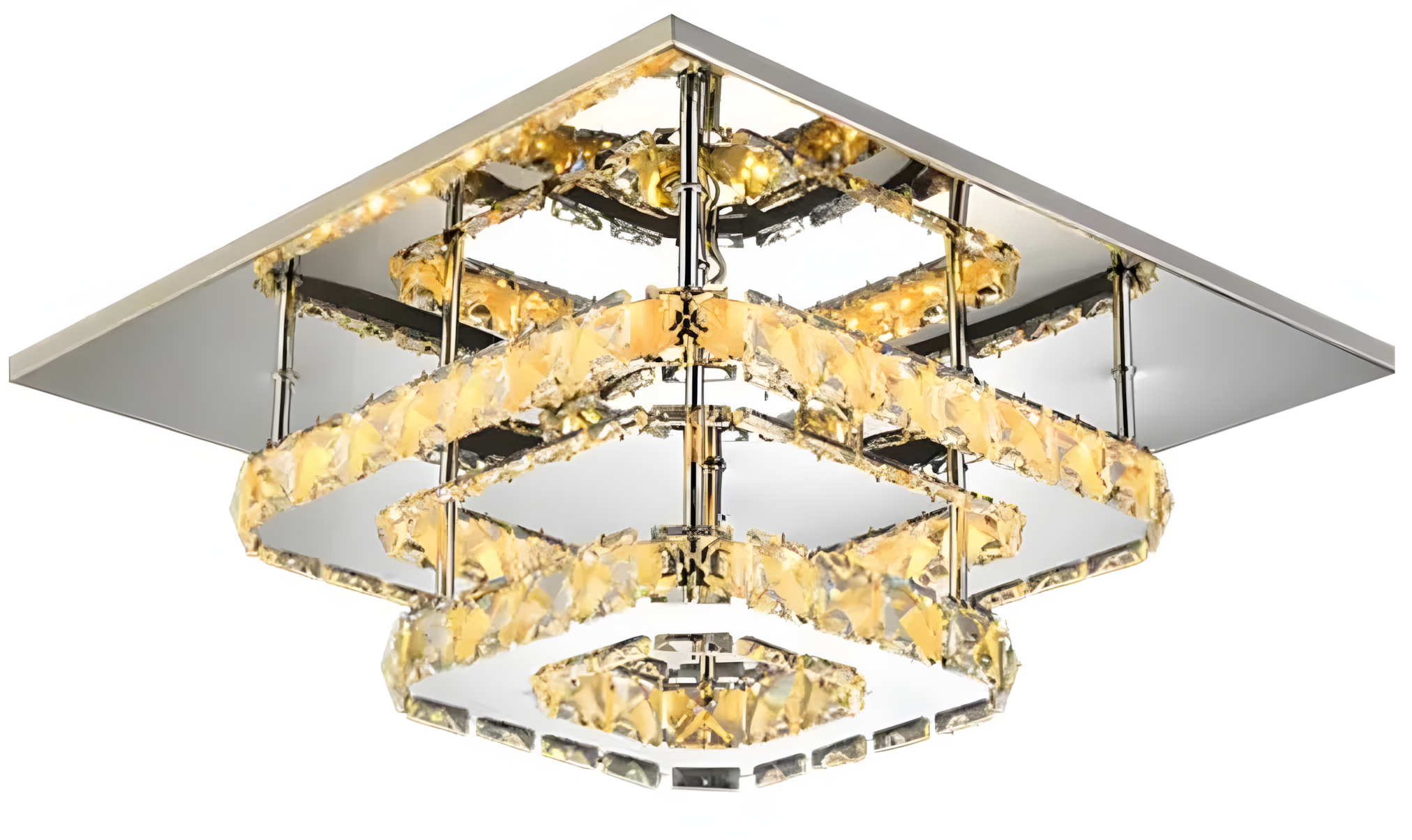 foto del prodotto lampada da soffitto cristallo plafoniere led 24w quadrato app409-c