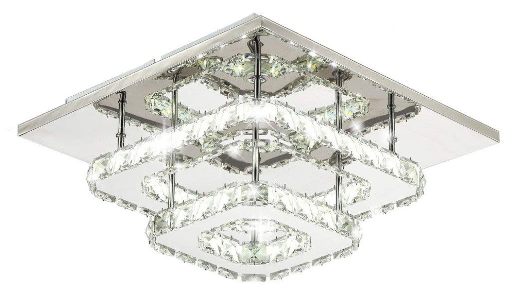 foto del prodotto lampada da soffitto cristallo plafoniere led 24w quadrato app410-c