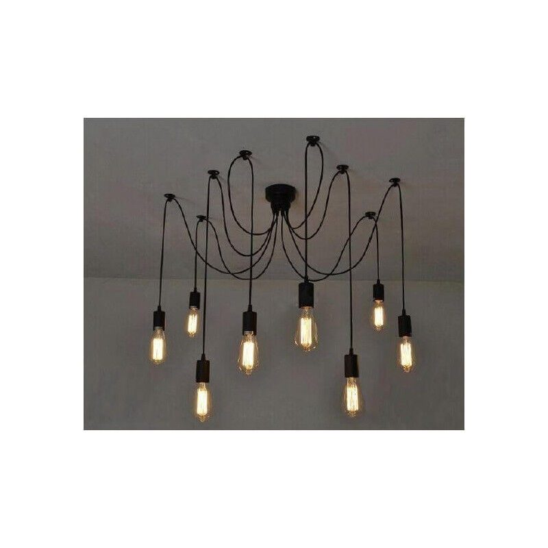 foto del prodotto lampada da soffitto d epoca sospesa look retr 8 socket e27