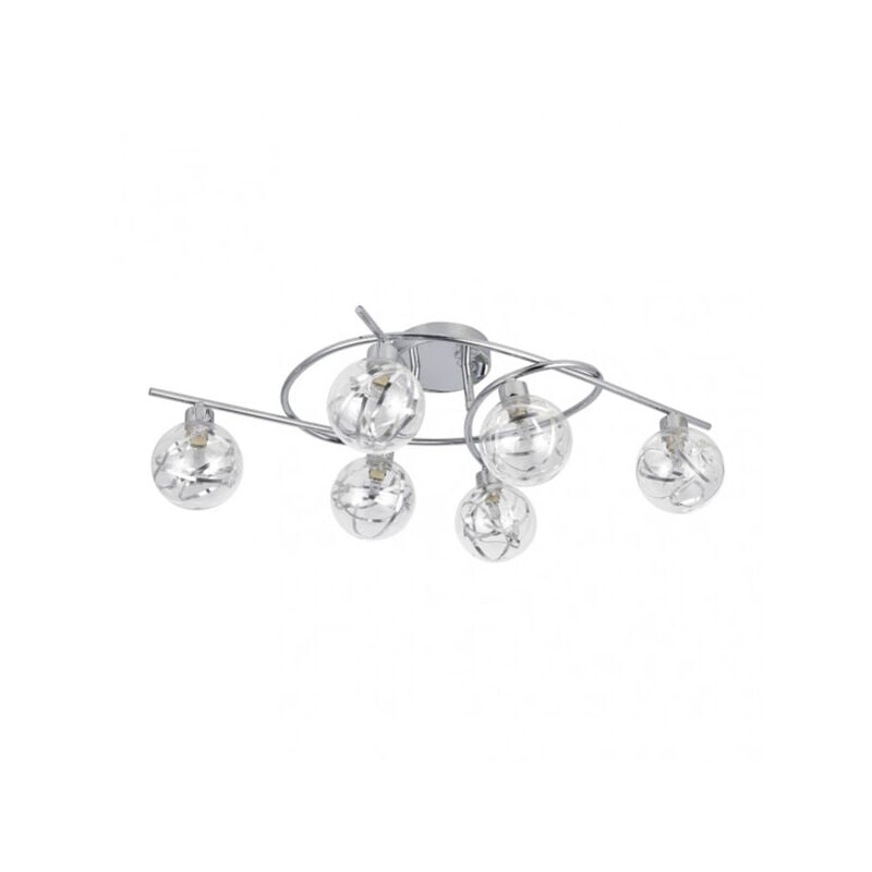 foto del prodotto lampada da soffitto de 6 luci modello varanasi cromo fabrilamp