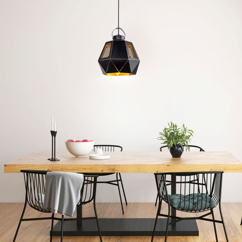 immagine 0 del prodotto lampada da soffitto design retr lampada a sospensione illuminazione soggiorno lampada a sospensione oro nero globo 15309h