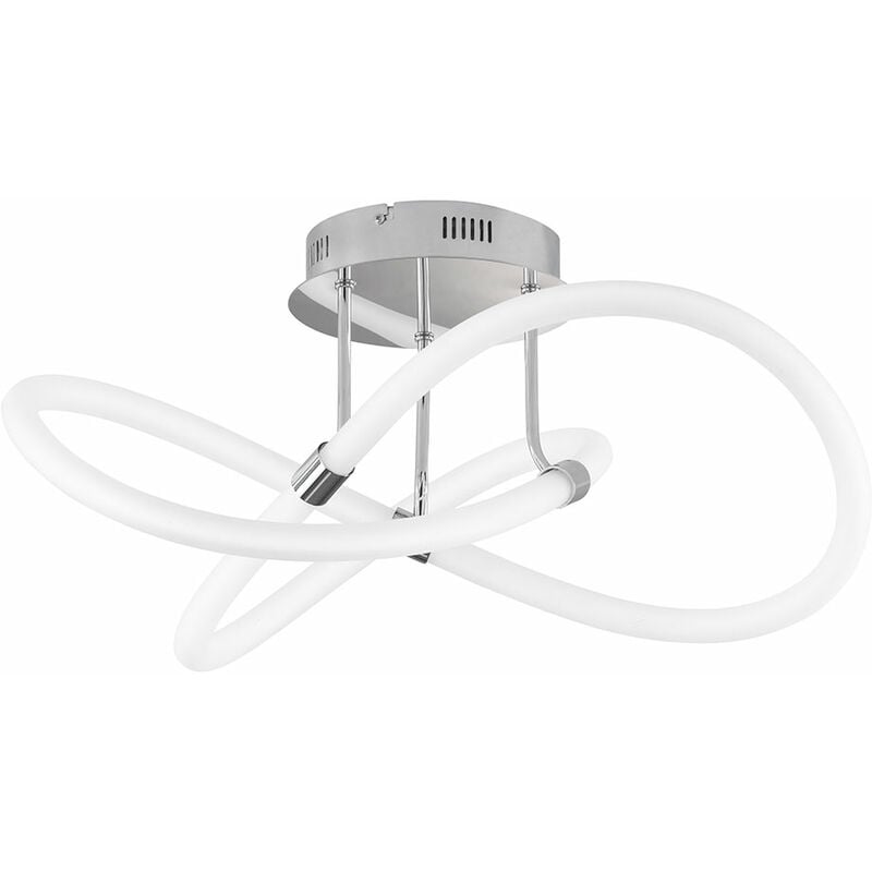 foto del prodotto lampada da soffitto dimmerabile con telecomando plafoniera a led per soggiorno lampada di design, metallo cromato, plastica bianca, 39w 4900lm bianco