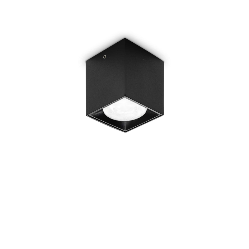 foto del prodotto lampada da soffitto dot pl square nero 3000k ideal lux