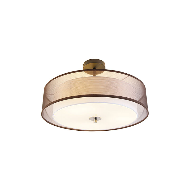 foto del prodotto lampada da soffitto drum duo moderno tessuto,acciaio,plastico bianco tondo e27 max. 3 x 7 watt qazqa