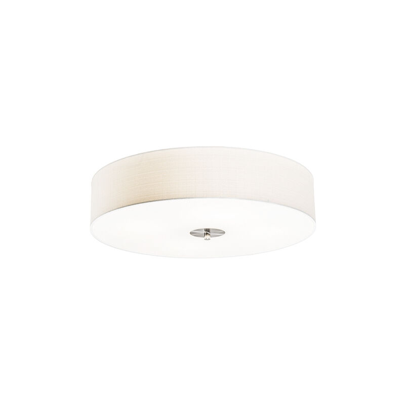 foto del prodotto lampada da soffitto drum jute rustico vetro,tessuto,acciaio tondo e27 max. 4 x 7 watt qazqa