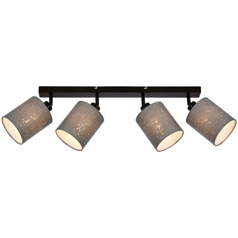 foto del prodotto lampada da soffitto effetto glitterato 4xe27 25 w grigio nero metallo tessuto briloner