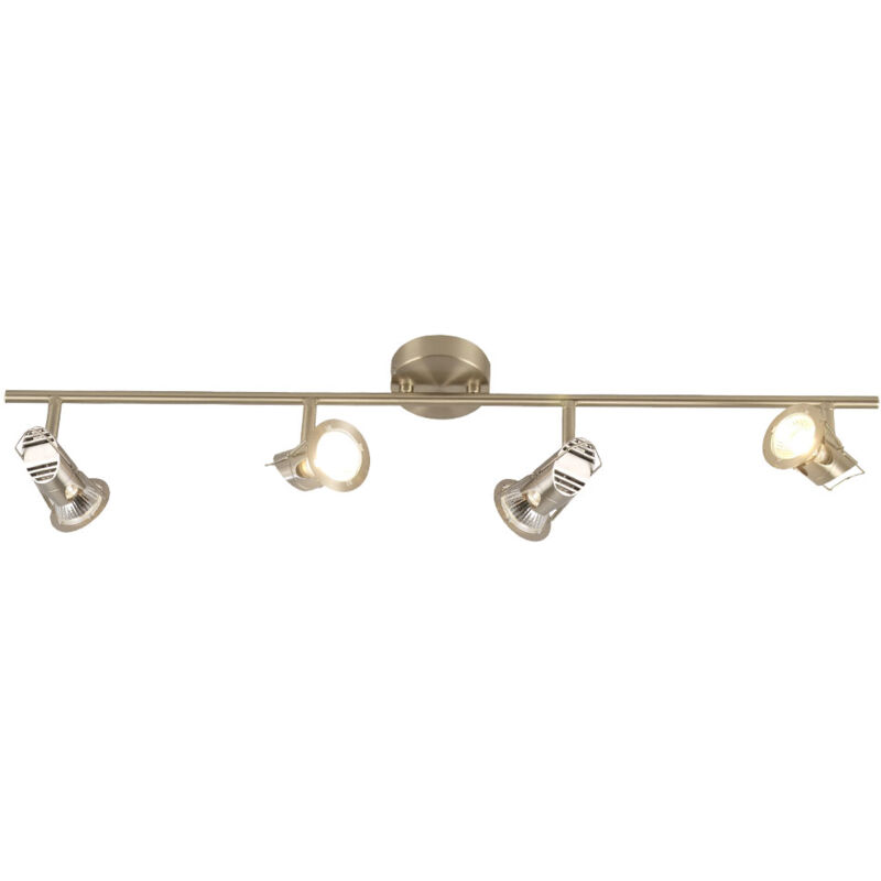 foto del prodotto lampada da soffitto faretto plafoniera argento lampada da soggiorno con faretti orientabili, nichel opaco, 4x gu10, lxh 78,5 x 15 cm