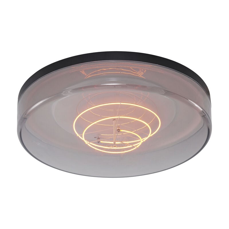 foto del prodotto lampada da soffitto fira - moderno - plastico - grigio - tondo non sostituibile led max. 1 x 7 watt - qazqa