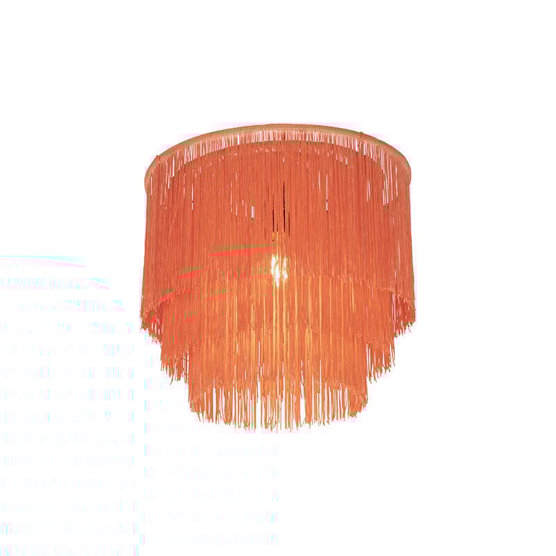 foto del prodotto lampada da soffitto franxa orientale acciaio,tessuto rosa oro ottone tondo max. 1 x watt qazqa
