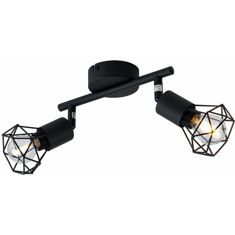 foto del prodotto lampada da soffitto gabbia spot spot bar lampada orientabile nero illuminazione soggiorno globo 54802s 2