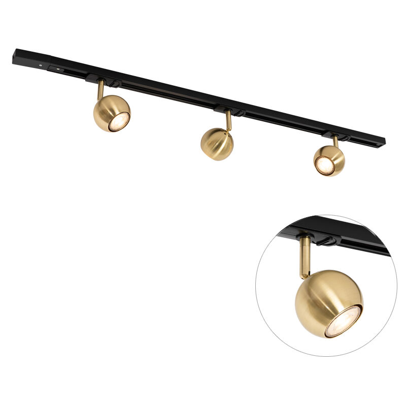 foto del prodotto lampada da soffitto gissi moderno acciaio,alluminio,plastico oro nero oblungo max. 3 x watt qazqa