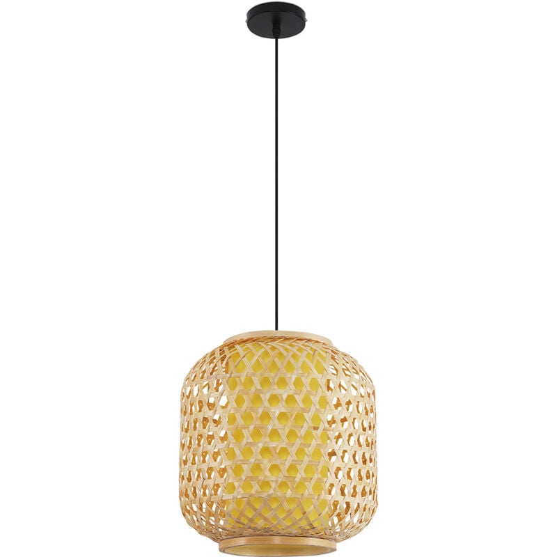 foto del prodotto lampada da soffitto in bamb lampada a sospensione in stile boho bali ubon legno naturale