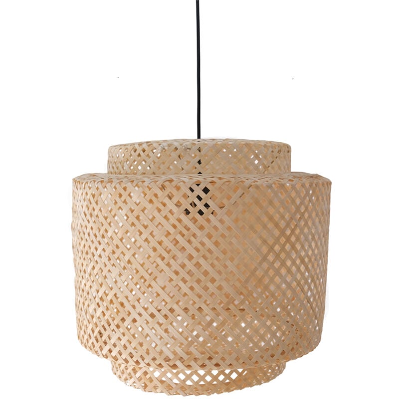 foto del prodotto lampada da soffitto in bamb lampada a sospensione stile boho bali hya naturale