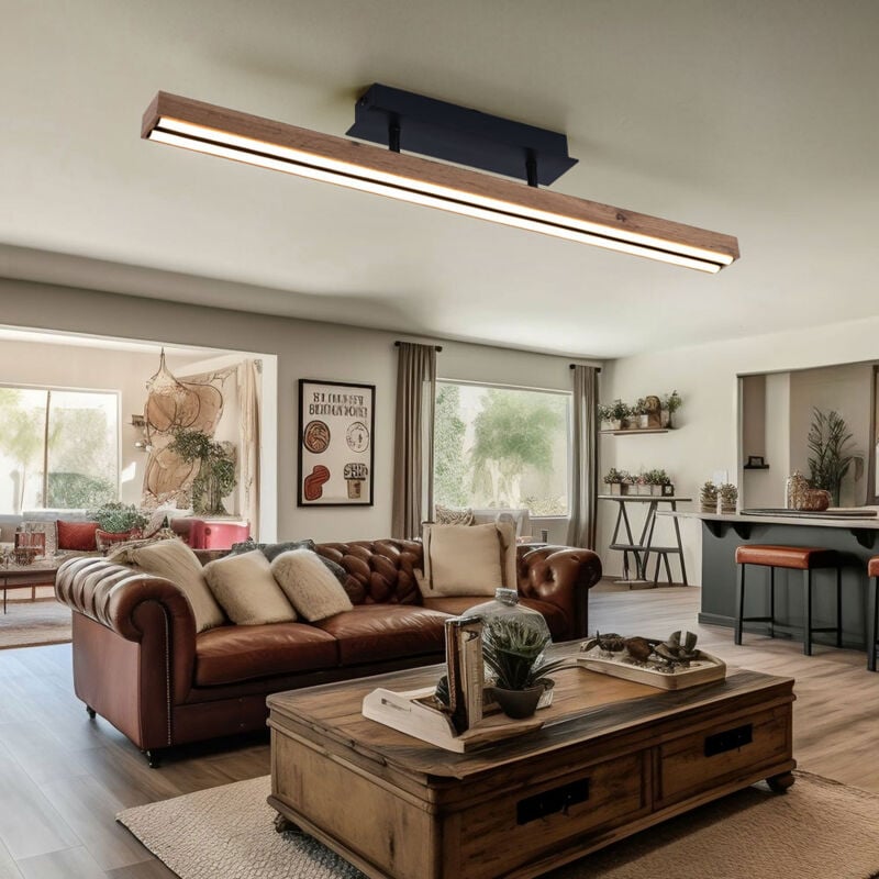 foto del prodotto lampada da soffitto in legno lampada da soggiorno lampada da soffitto a led aspetto legno bianco caldo lampada in legno funzione memoria, metallo mdf