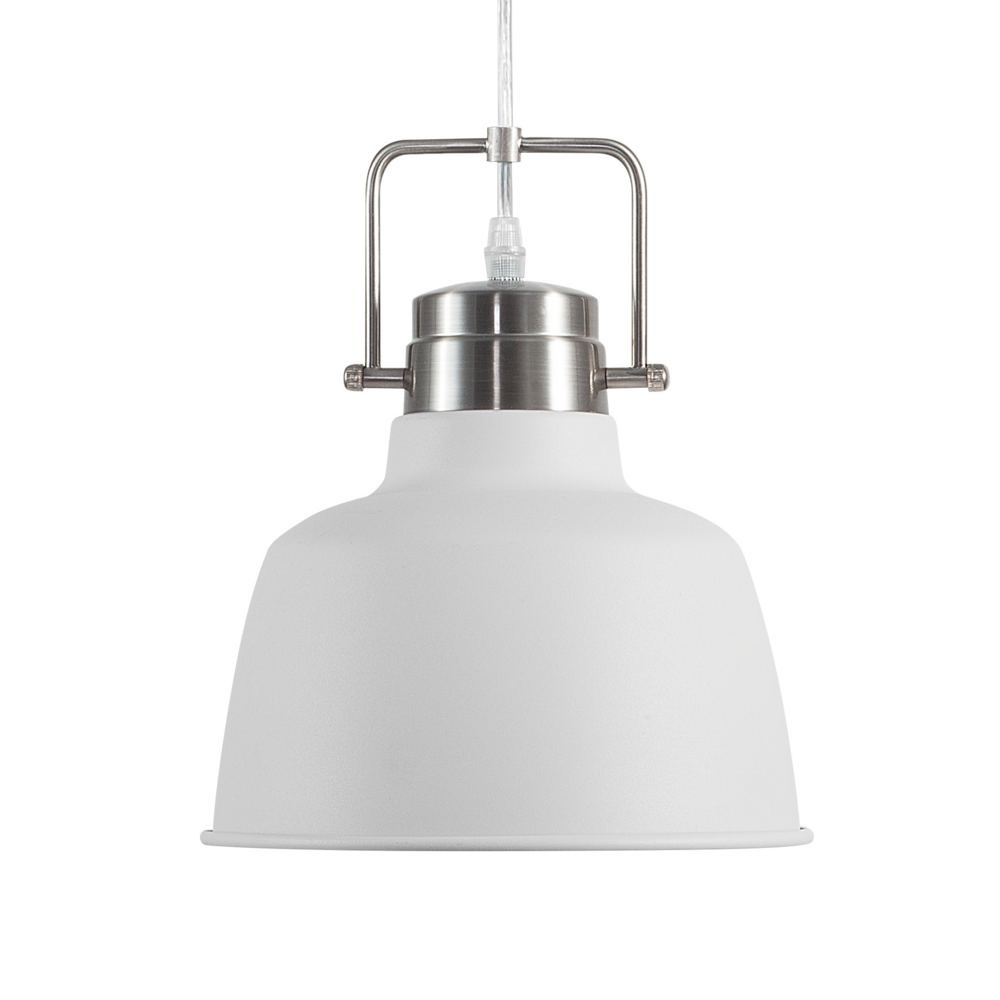 foto del prodotto lampada da soffitto in metallo bianco 179 cm lampada a sospensione paralume industriale