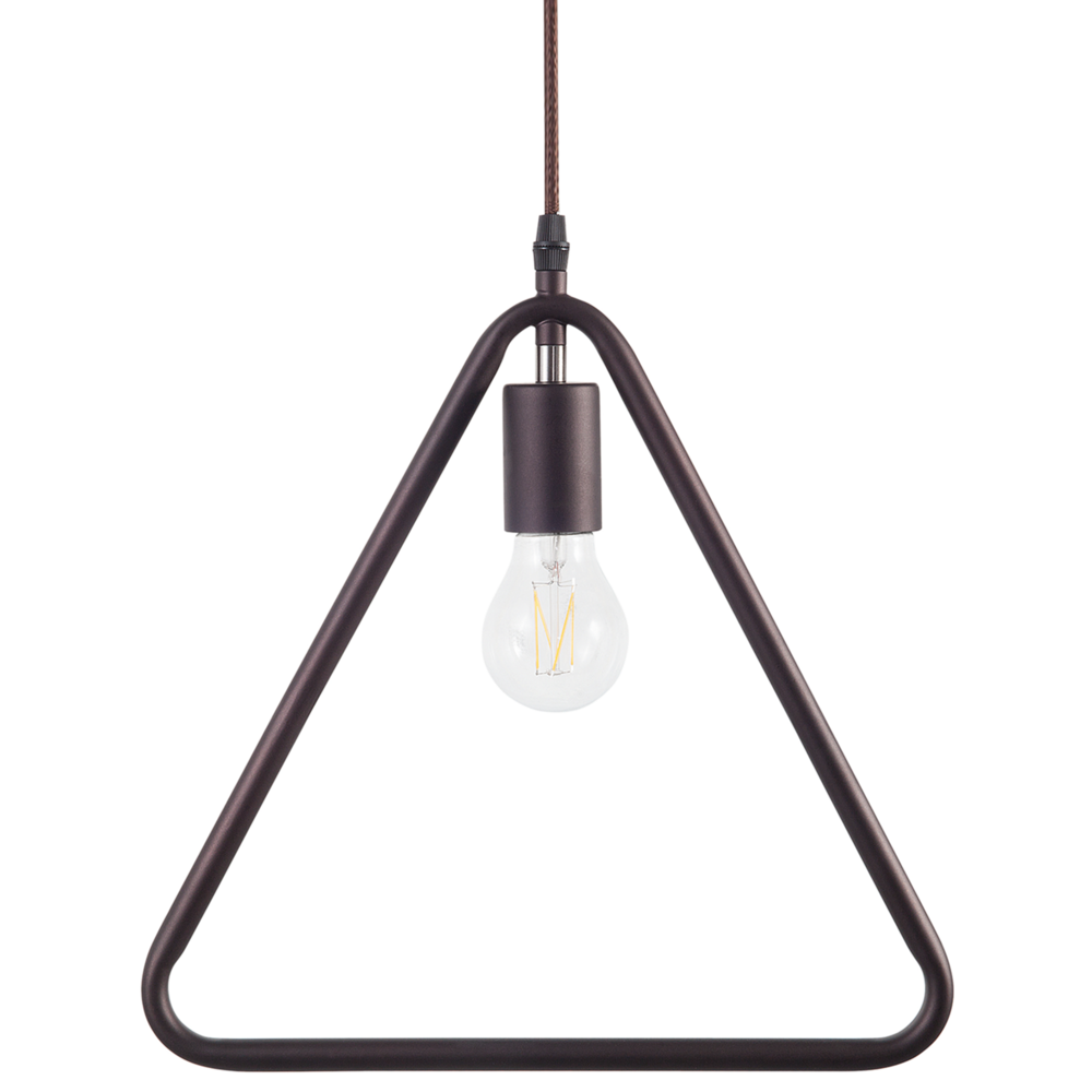 foto del prodotto lampada da soffitto in metallo marrone 183 cm con paralume triangolare a sospensione industriale