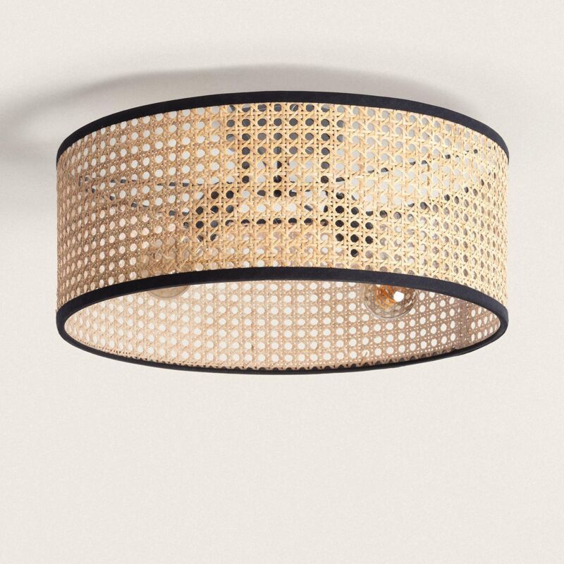 foto del prodotto lampada da soffitto in rattan huela naturale