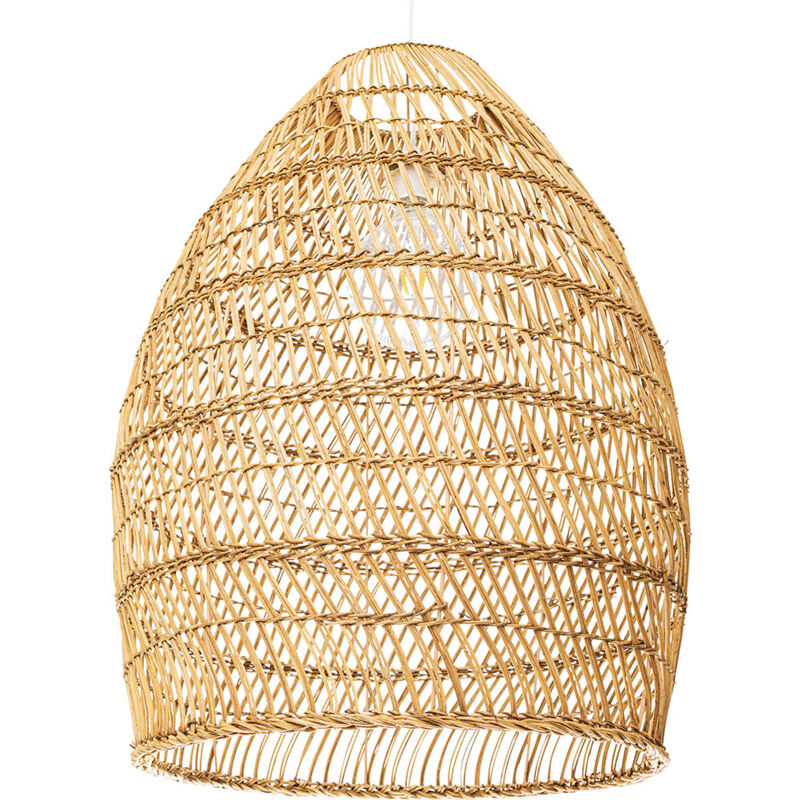 foto del prodotto lampada da soffitto in rattan lampada a sospensione in stile boho bali 50cm puong legno naturale